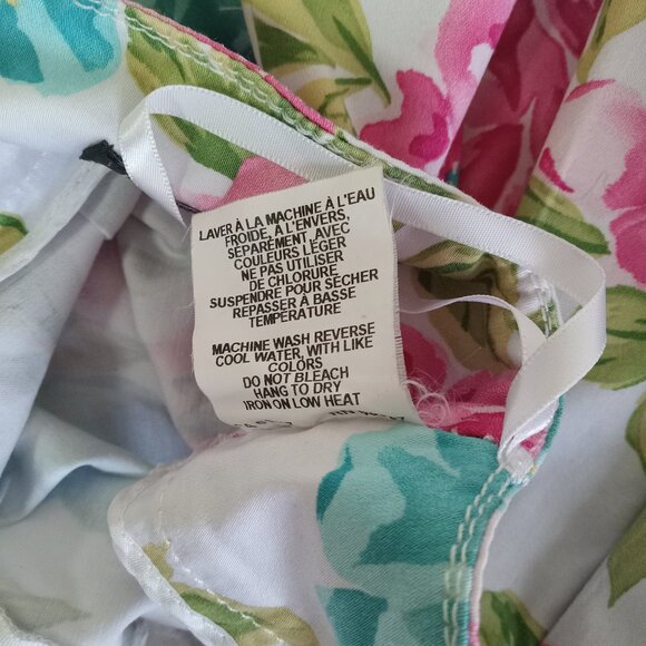 Le Chateau Size 7/8 Cotton Flower Floral White Pink Blue Peony Y2K Vintage Med - Picture 12 of 14